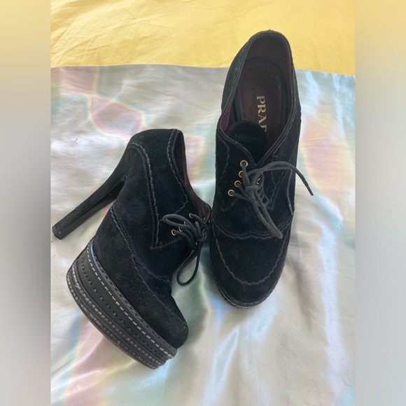 PRADA Suade Lace Up Shoes/Bootie - Picture 5 of 5